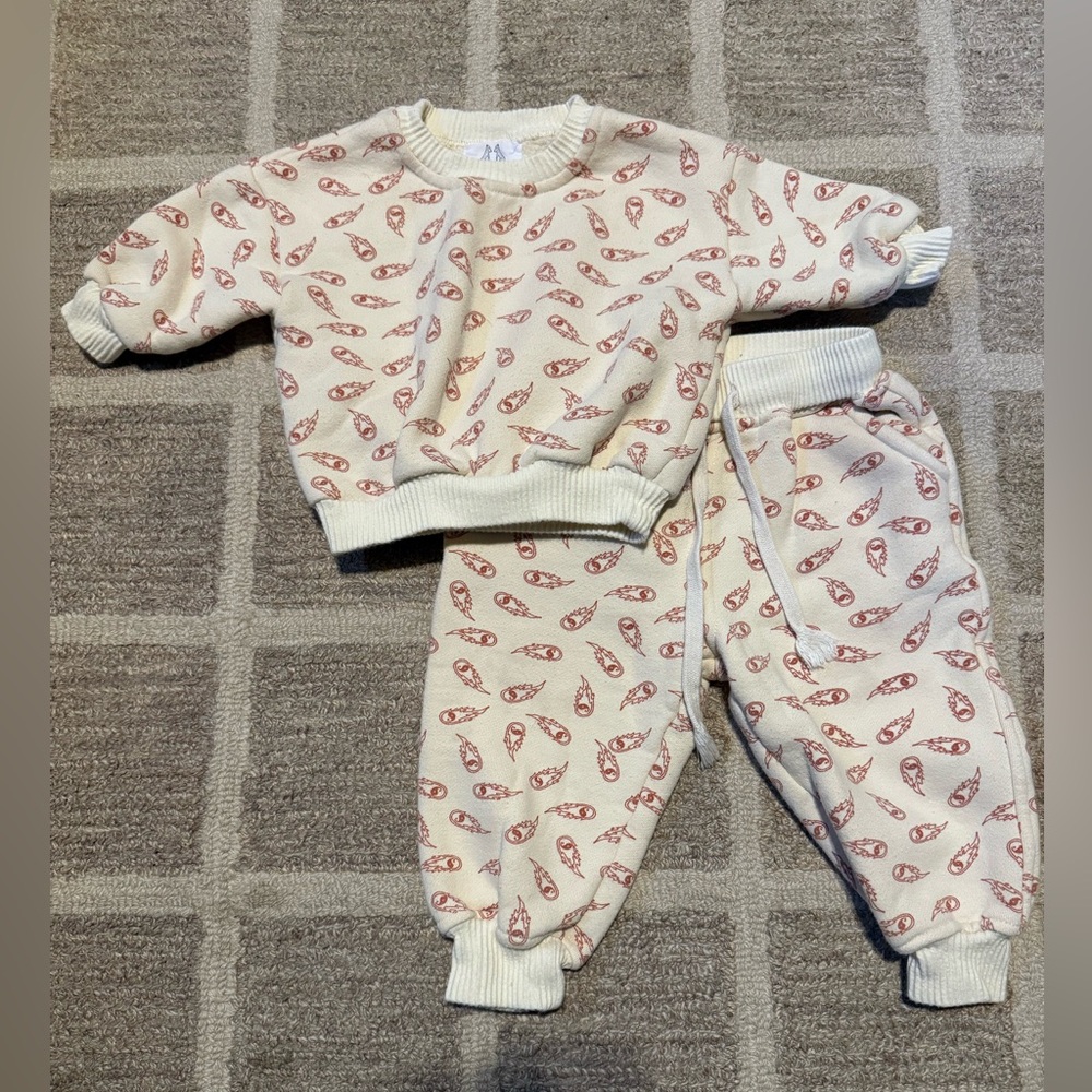 Cozy Cream and Red Kids Matching YinYang Set
